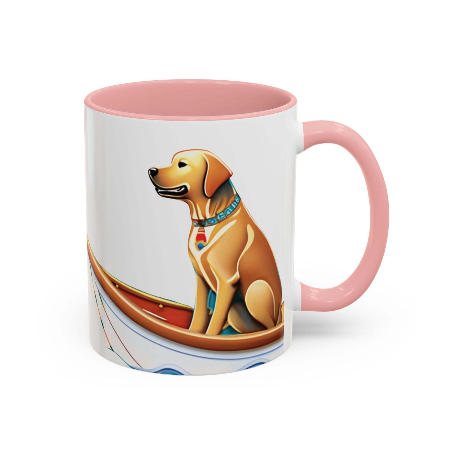 Nautical dog lover coffee mug with vibrant design, available in 11oz and 15oz sizes.