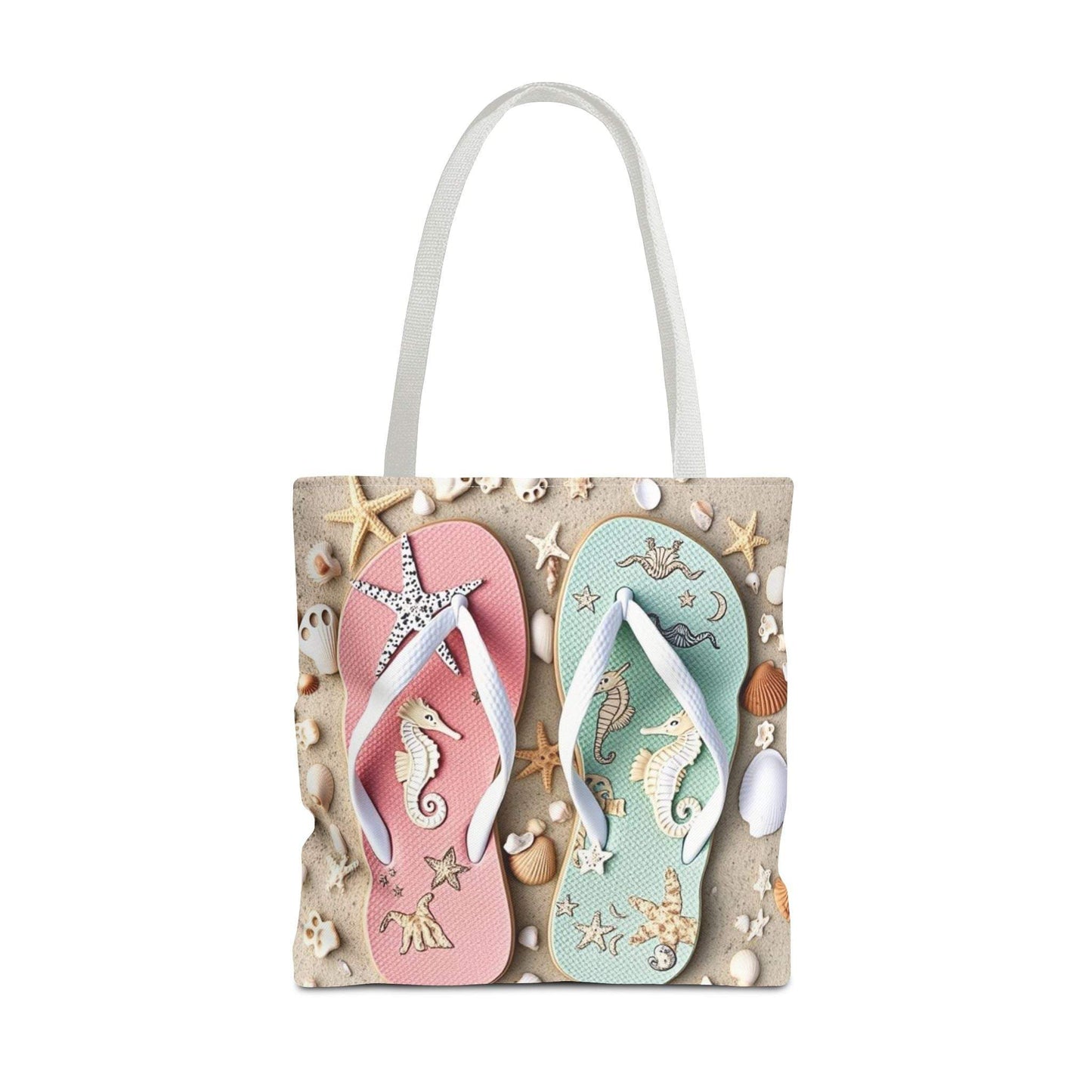 Flip Flop Tote, Casual Shopper Bag, Vacation Carryall, Nautical Style