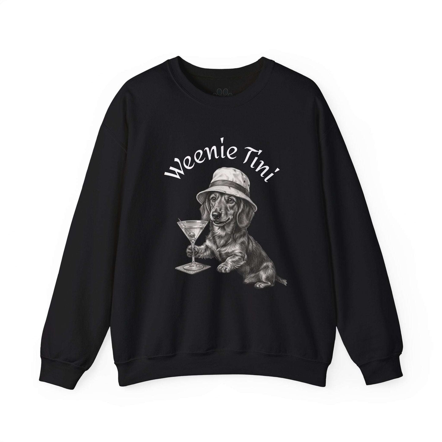 Skylaki Brand Unisex— 'Weenie Tini' Dachshund Cocktail Crewneck