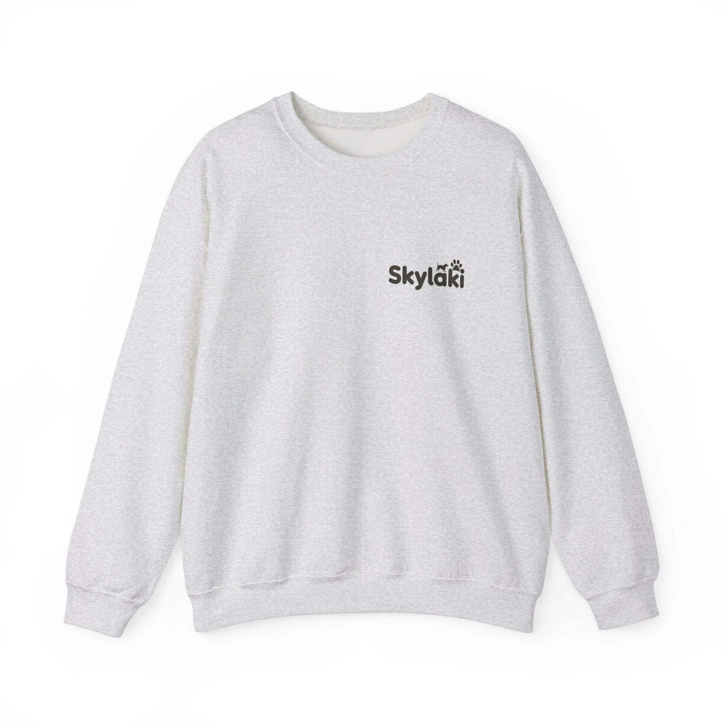 Unisex Heavy Blend™ Crewneck Sweatshirt with Skylaki logo, showcasing soft fabric ideal for casual wear.