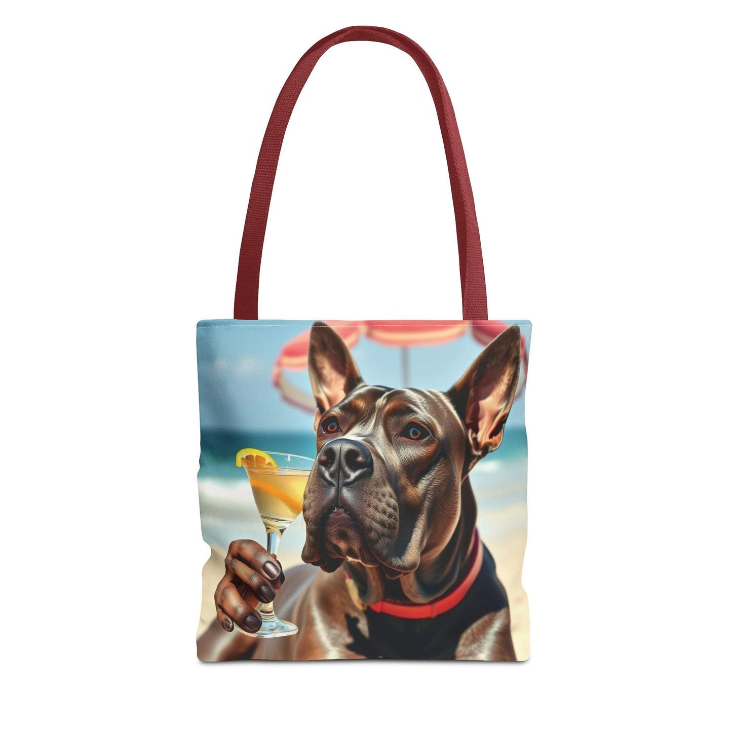 Cool Dog Tote Bag with playful dog design, ideal for beach days and pet lovers.