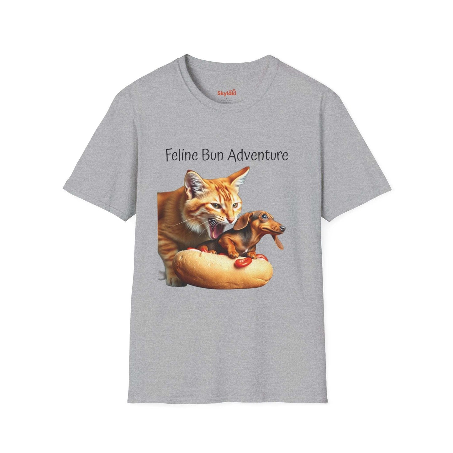 Casual Wear: Feline Bun Adventure Unisex T-Shirt Fun Tee
