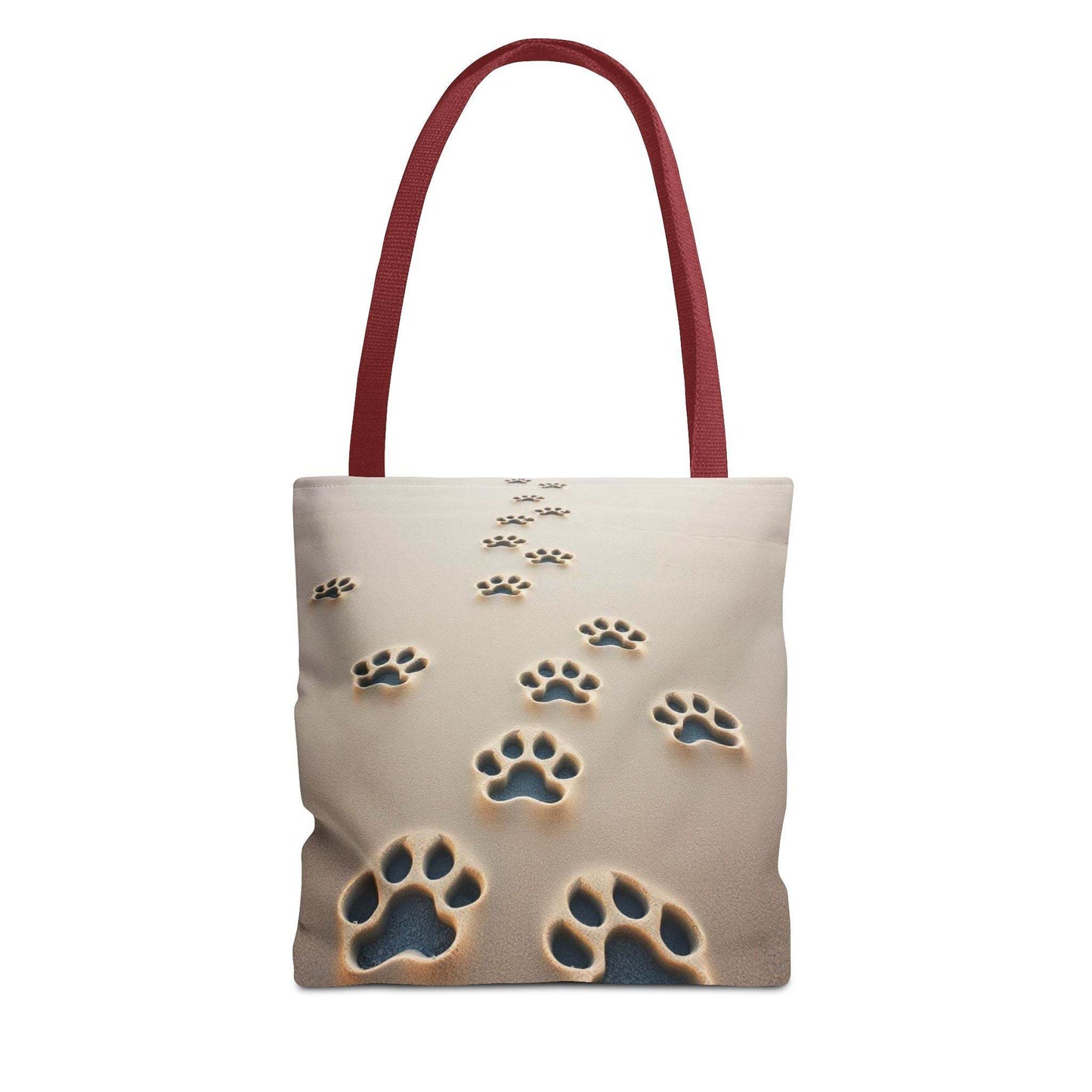 Paw Print Tote Bag with Red Handle for Pet Lovers
