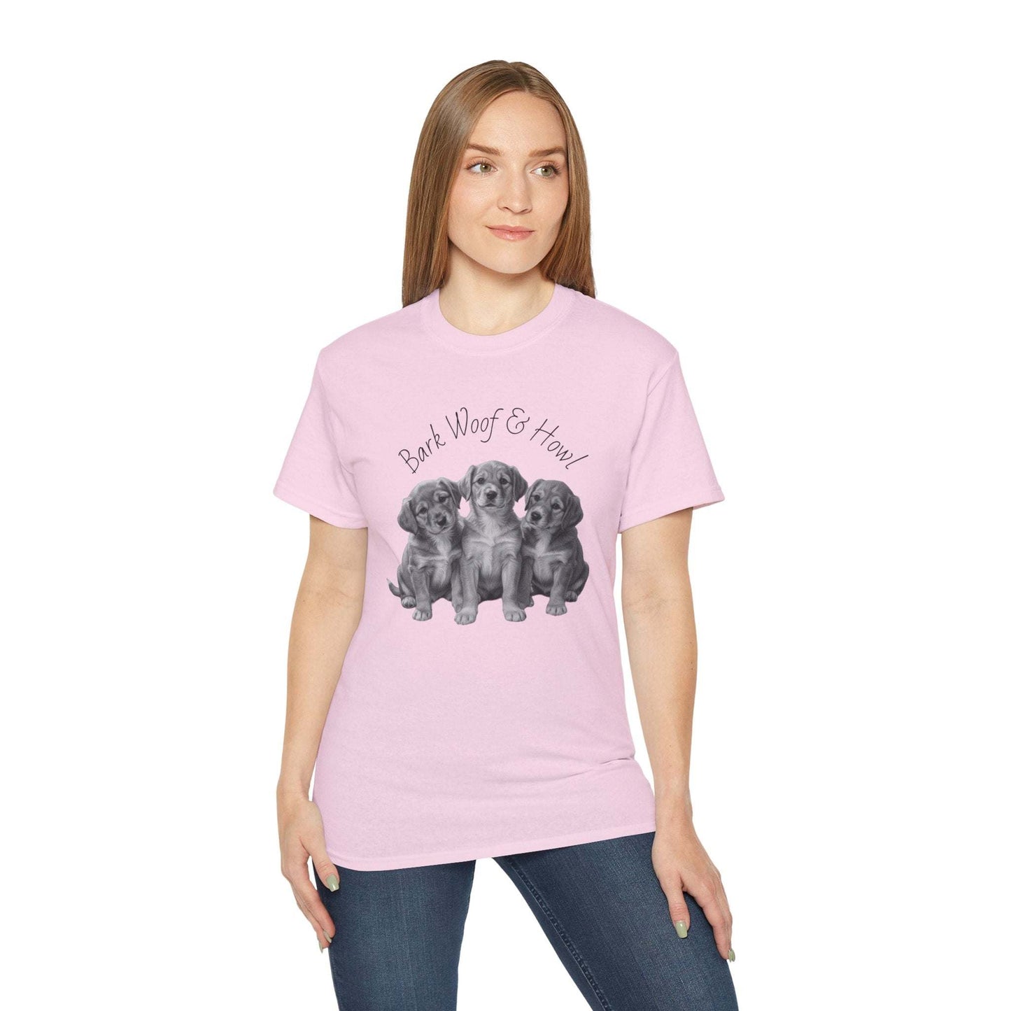 Bark Woof Howl T-Shirt - Cute Dog Graphic Tee for Comfortable Wear