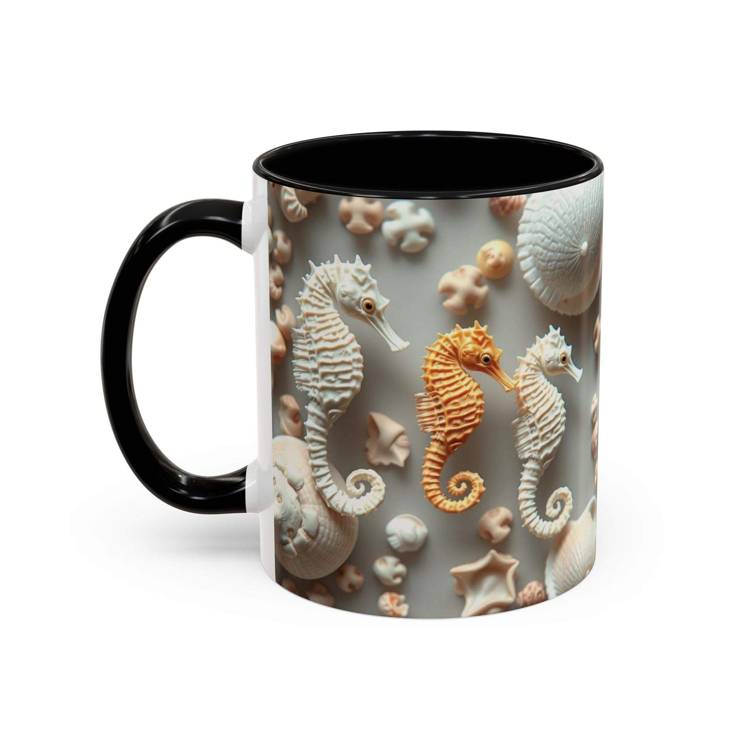 Seahorse Accent Coffee Mug with Nautical Design for Beach Lovers
