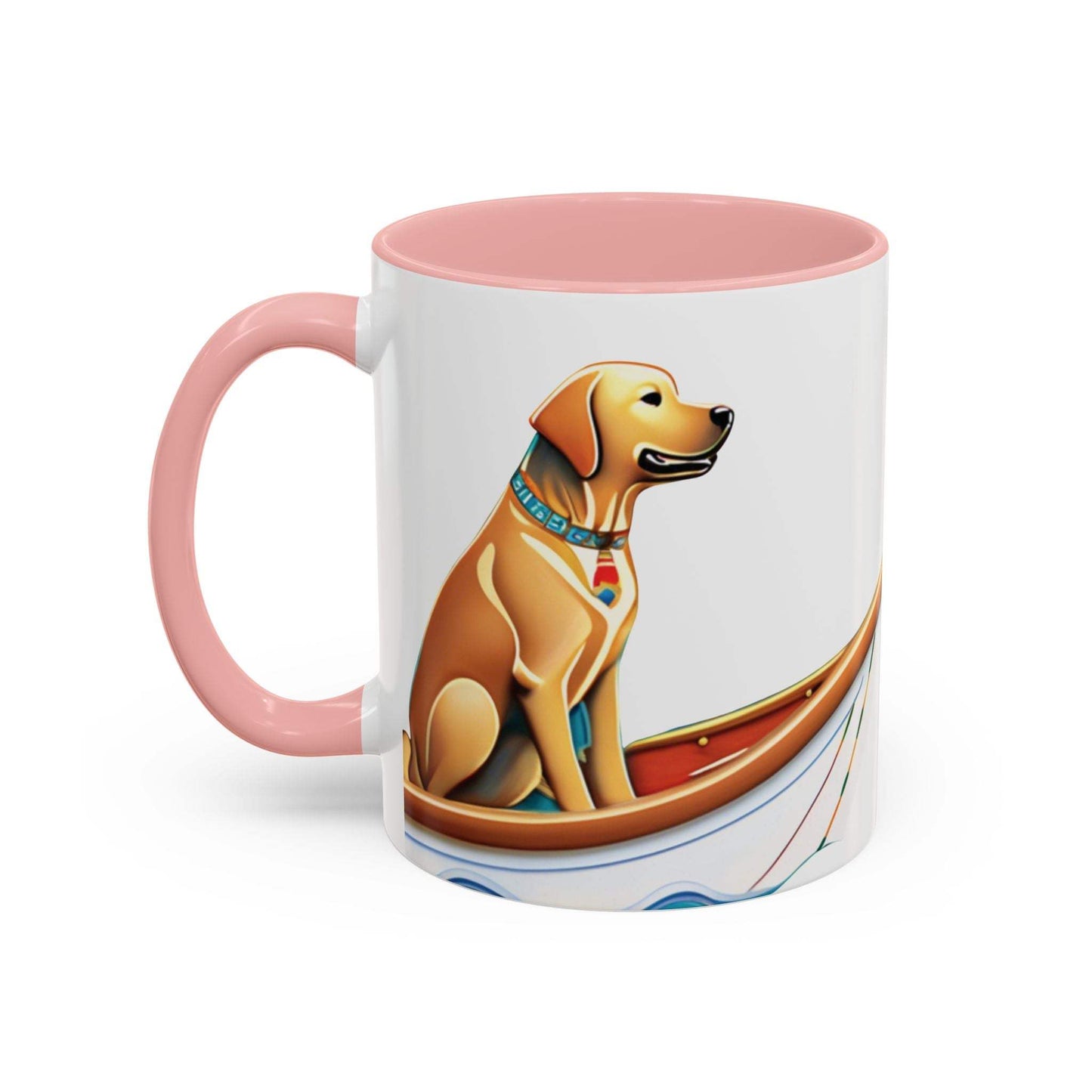 Nautical Dog Lover ceramic coffee mug with vibrant design, available in 11oz and 15oz sizes.