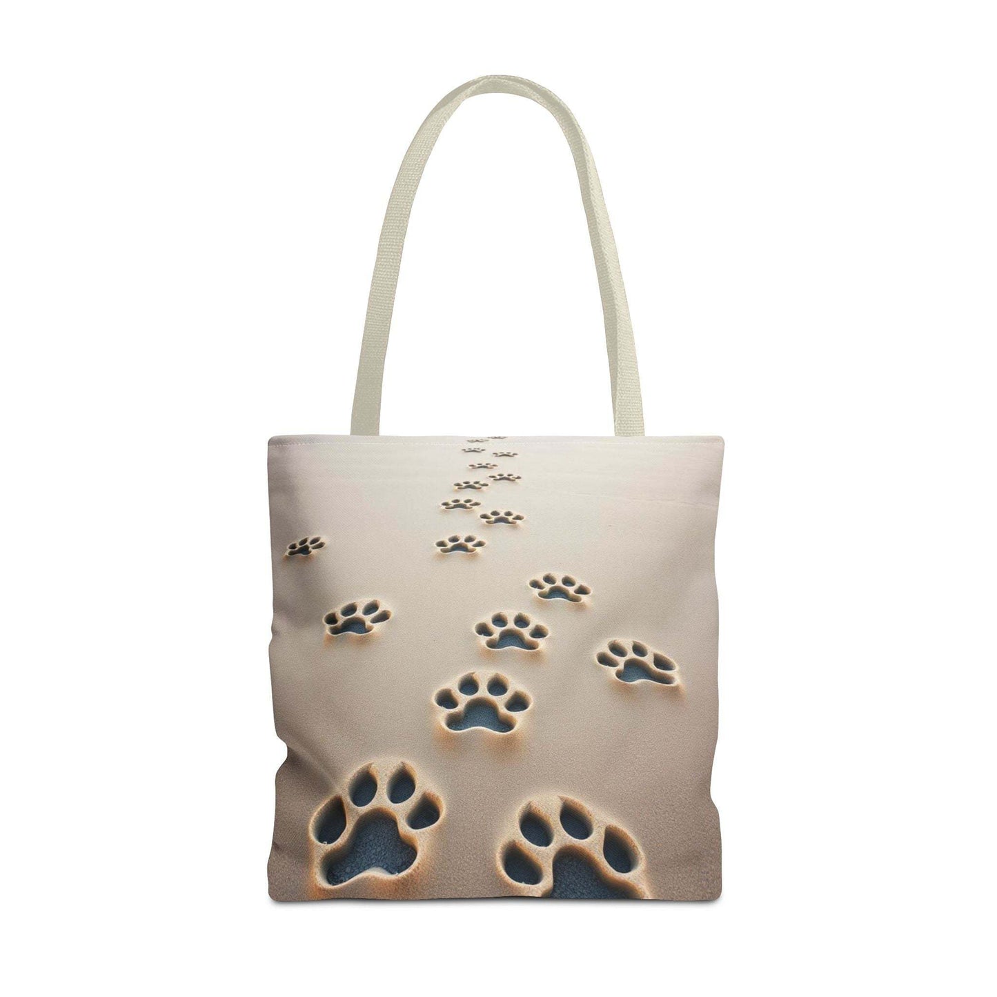 Paw Print Tote Bag with casual design and reinforced handles, perfect for pet lovers.