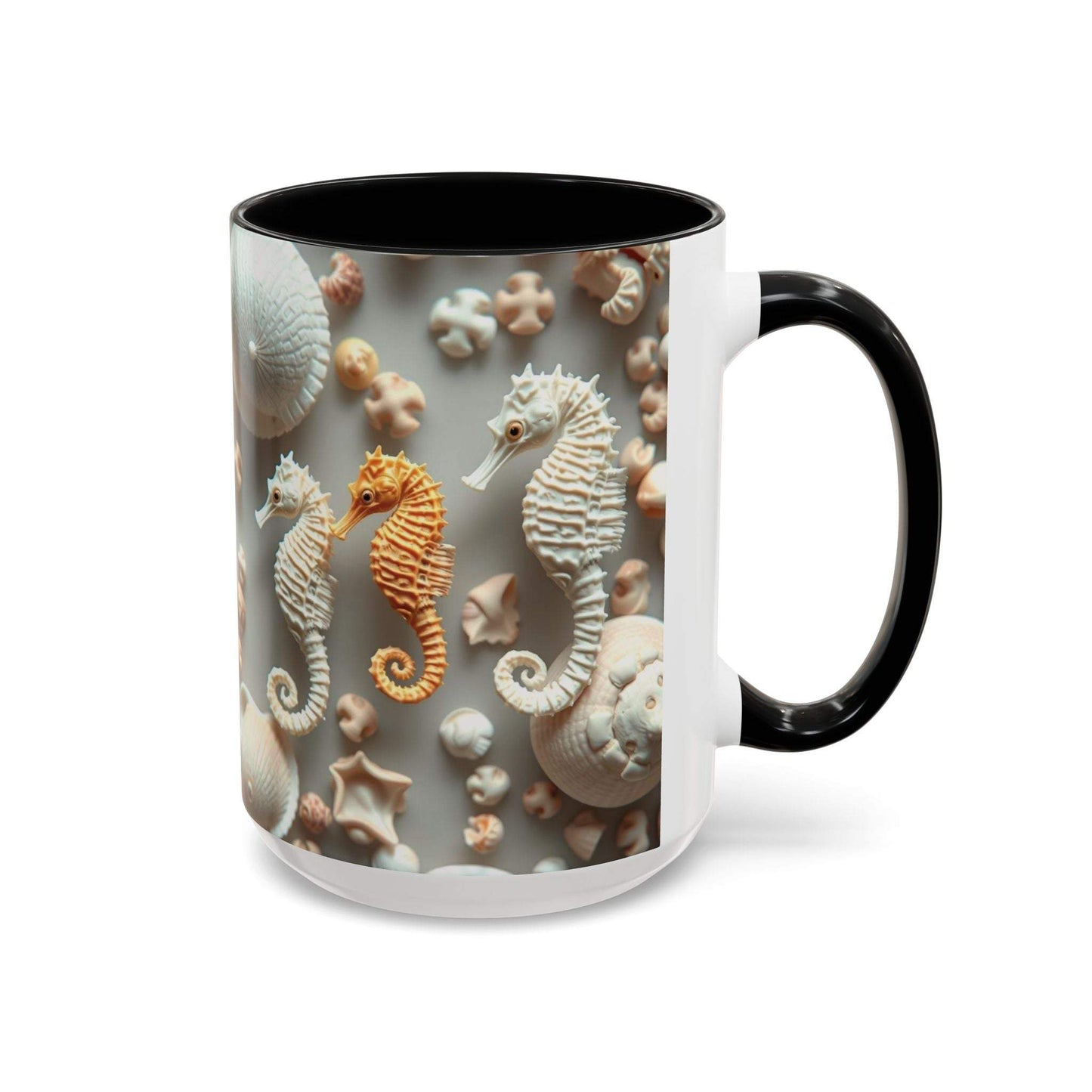 Seahorse Accent Coffee Mug with Nautical Design for Beach Lovers