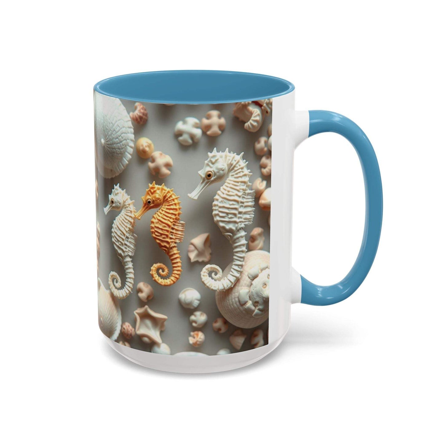 Seahorse Accent Coffee Mug with Nautical Design for Beach Lovers