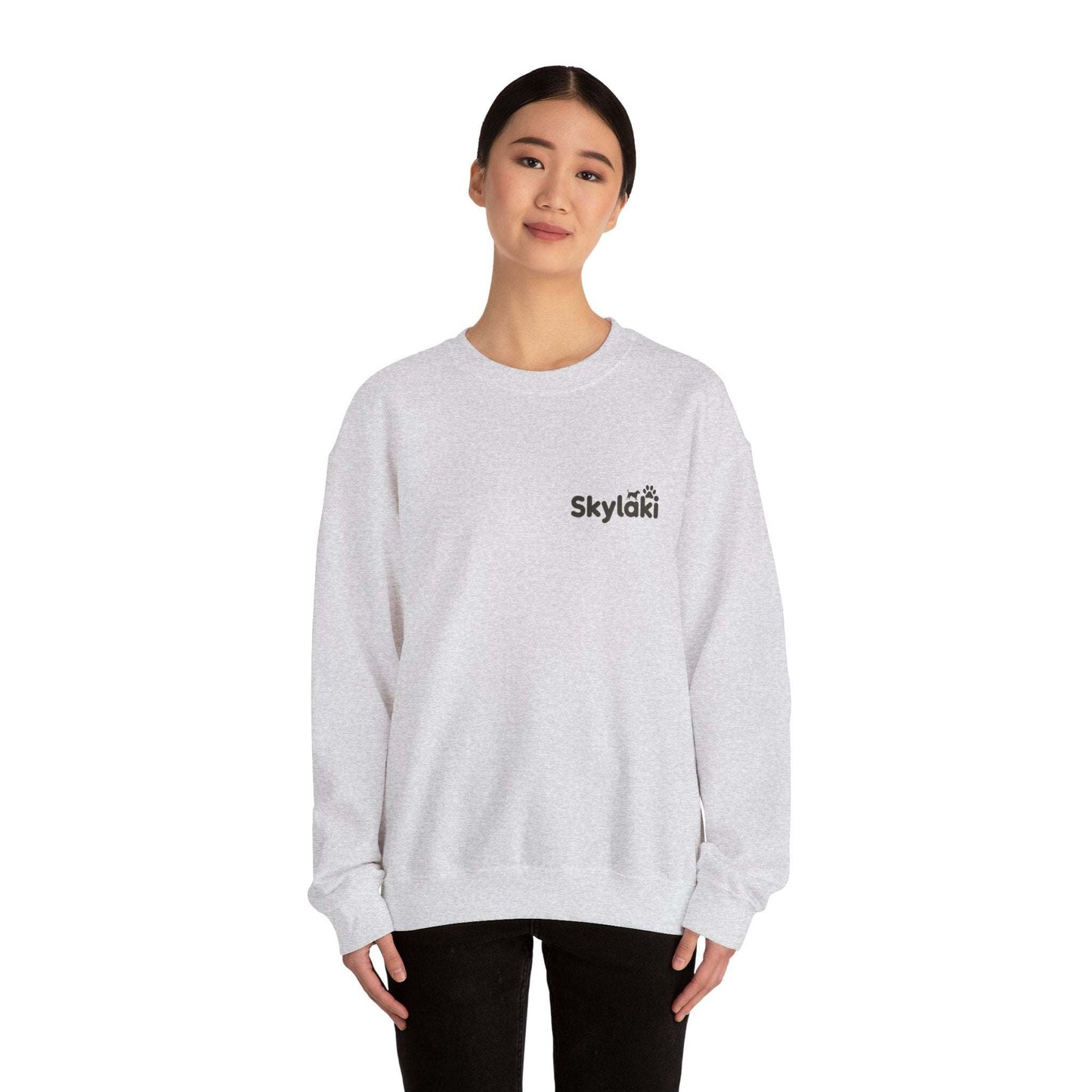 Unisex Heavy Blend™ Crewneck Sweatshirt in white, featuring cozy comfort and stylish fit.