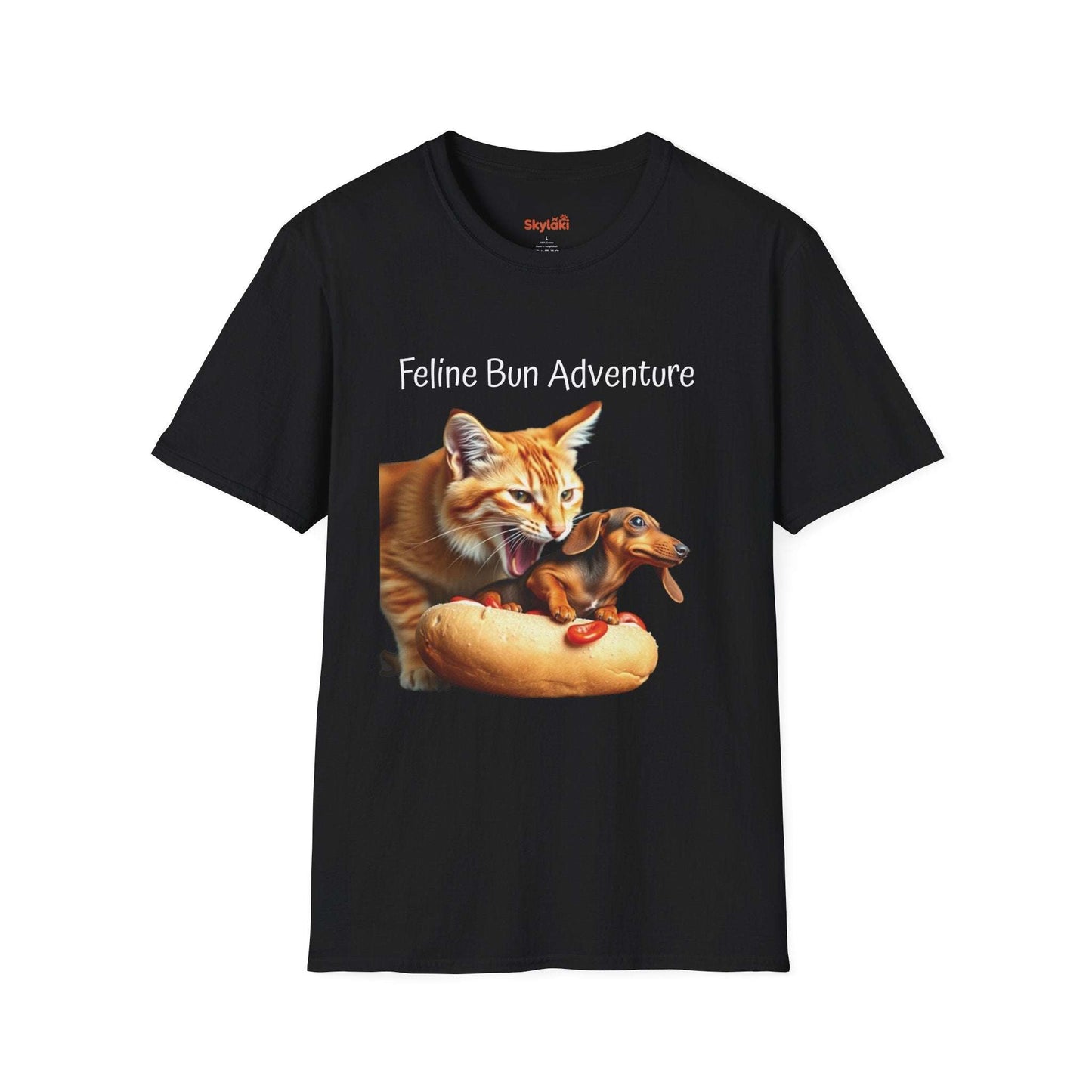 Casual Wear: Feline Bun Adventure Unisex T-Shirt Fun Tee