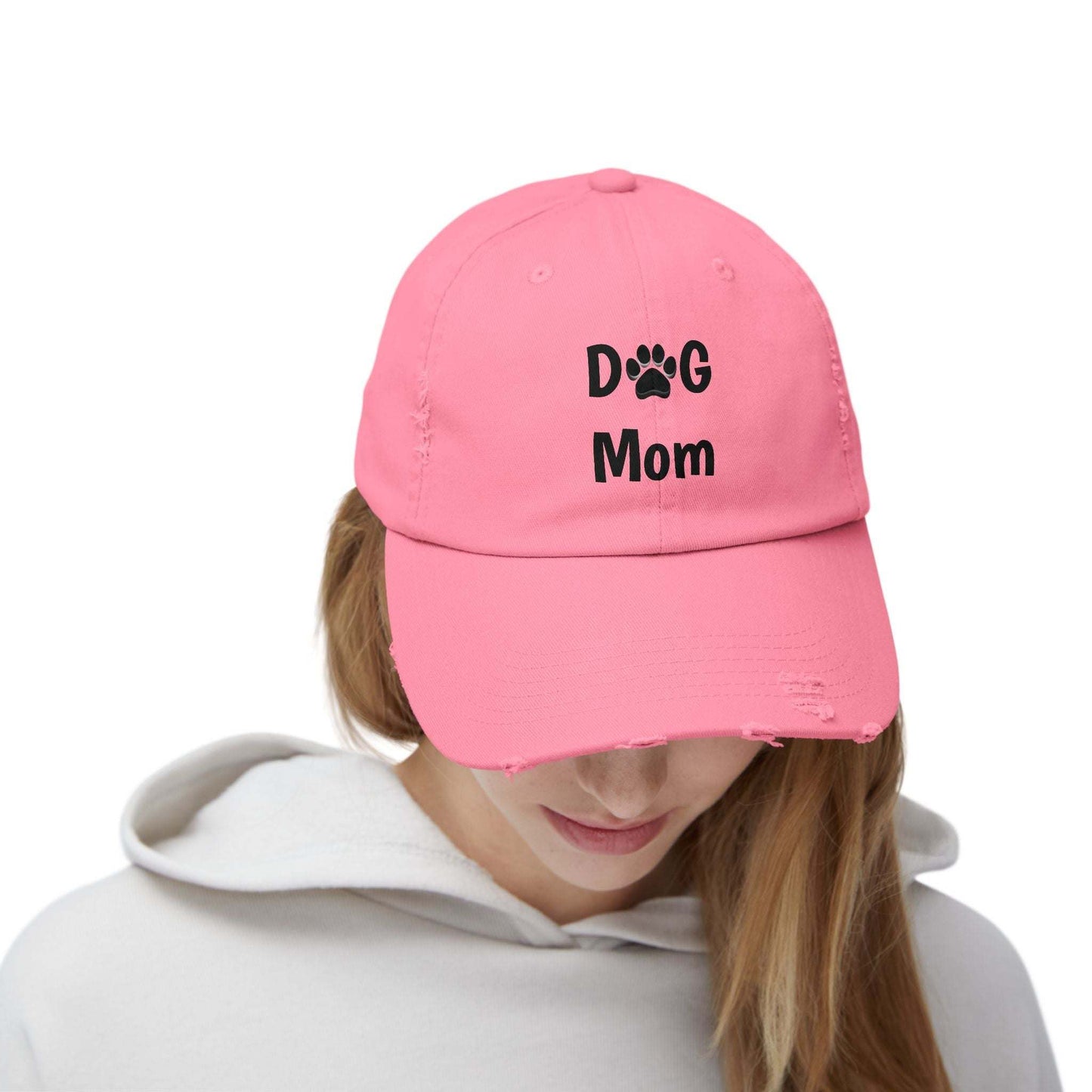 Dog Mom Baseball Cap Unisex - Distressed Design Ball Cap