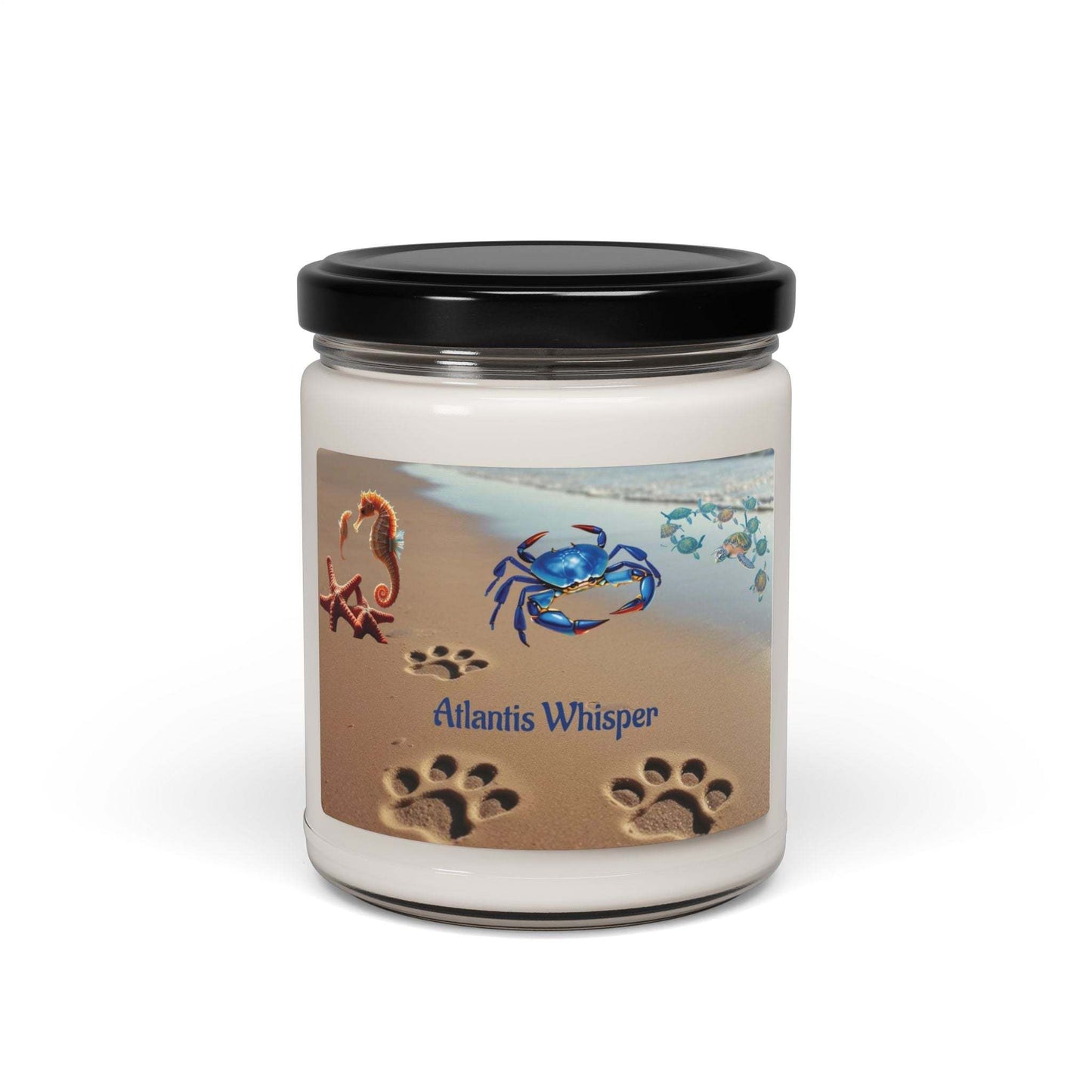 Ocean-Inspired Scented Soy Candle Atlantis Whisper - Eco-Friendly 9oz Decor