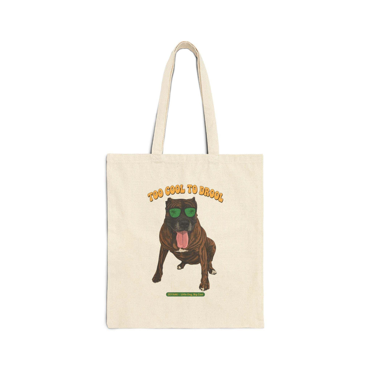 Too Cool to Drool Cane Corso tote bag with sunglasses design