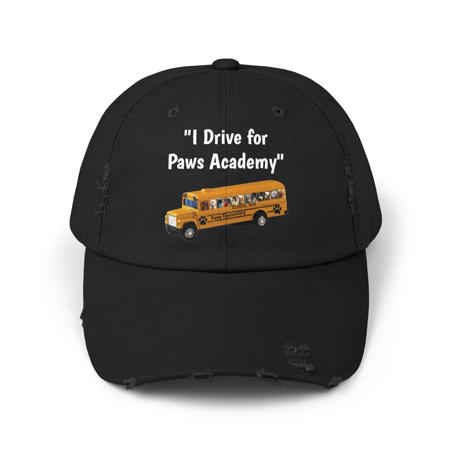 I Drive for Paws Academy Unisex Distressed Cap for Our School Bus Drivers