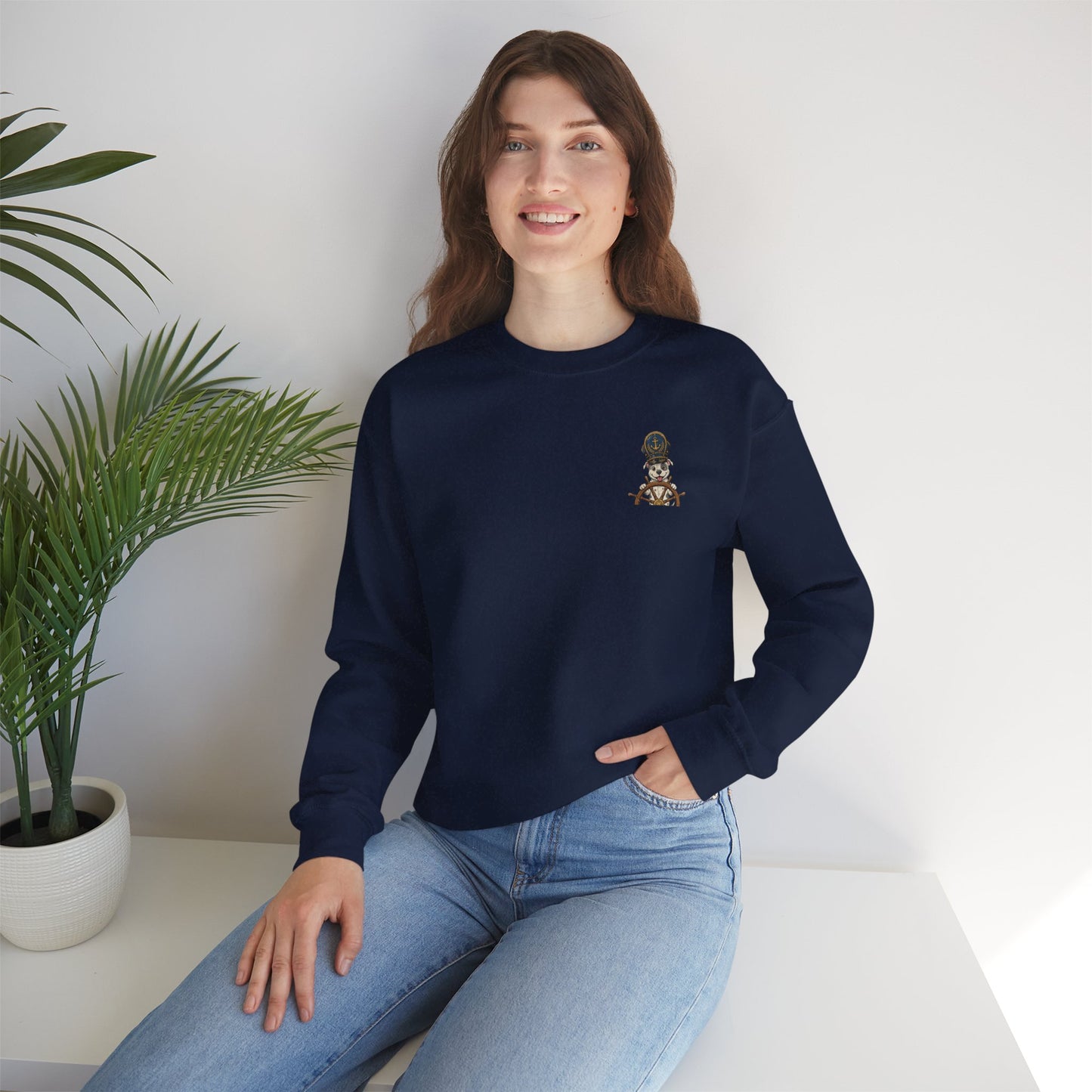 Captain Pitball Sweatshirt Nautical Dog Unisex Skylaki Design