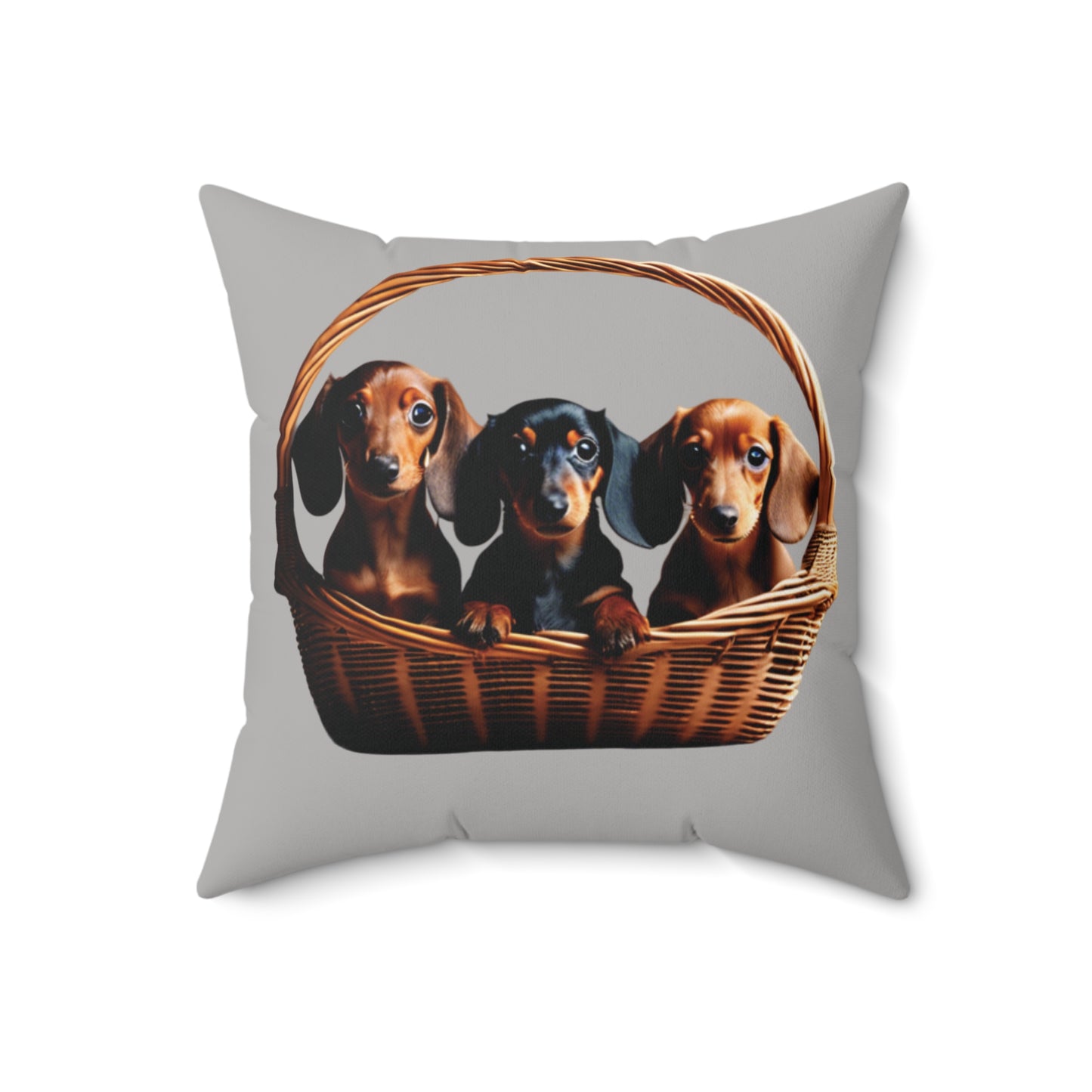 Basket Of Weiners Spun Polyester Square Pillow