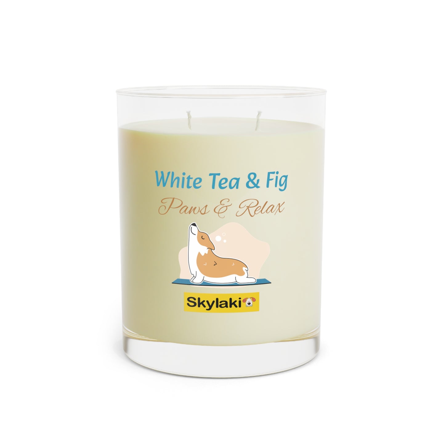 White Tea & Fig Scented Candle - Full Glass, 11oz