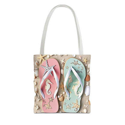 Flip Flop Tote, Casual Shopper Bag, Vacation Carryall, Nautical Style 