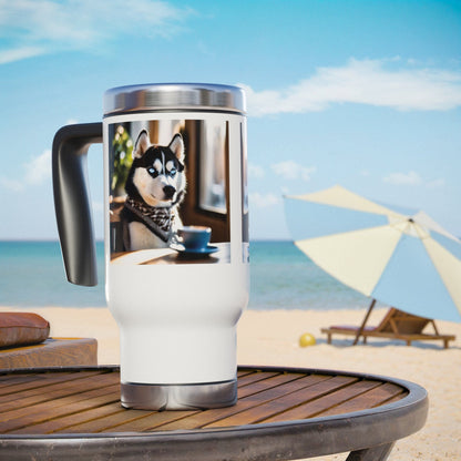 Stainless Steel Travel Mug with Handle, 14oz