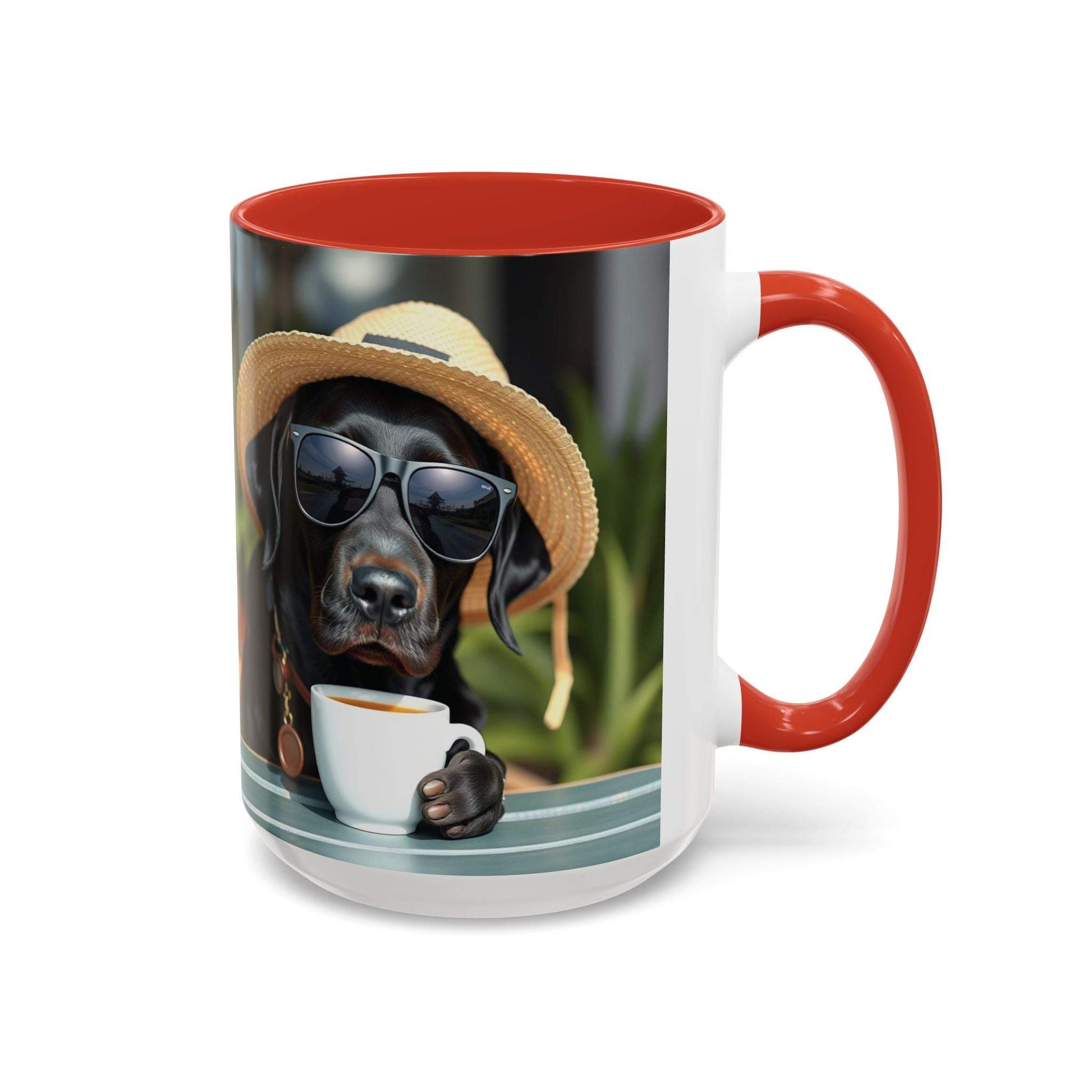 Coffee mug for dog lovers with playful design, perfect gift for pet owners, available in 11/15oz.