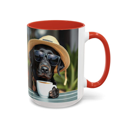 Coffee mug for dog lovers with playful design, perfect gift for pet owners, available in 11/15oz.