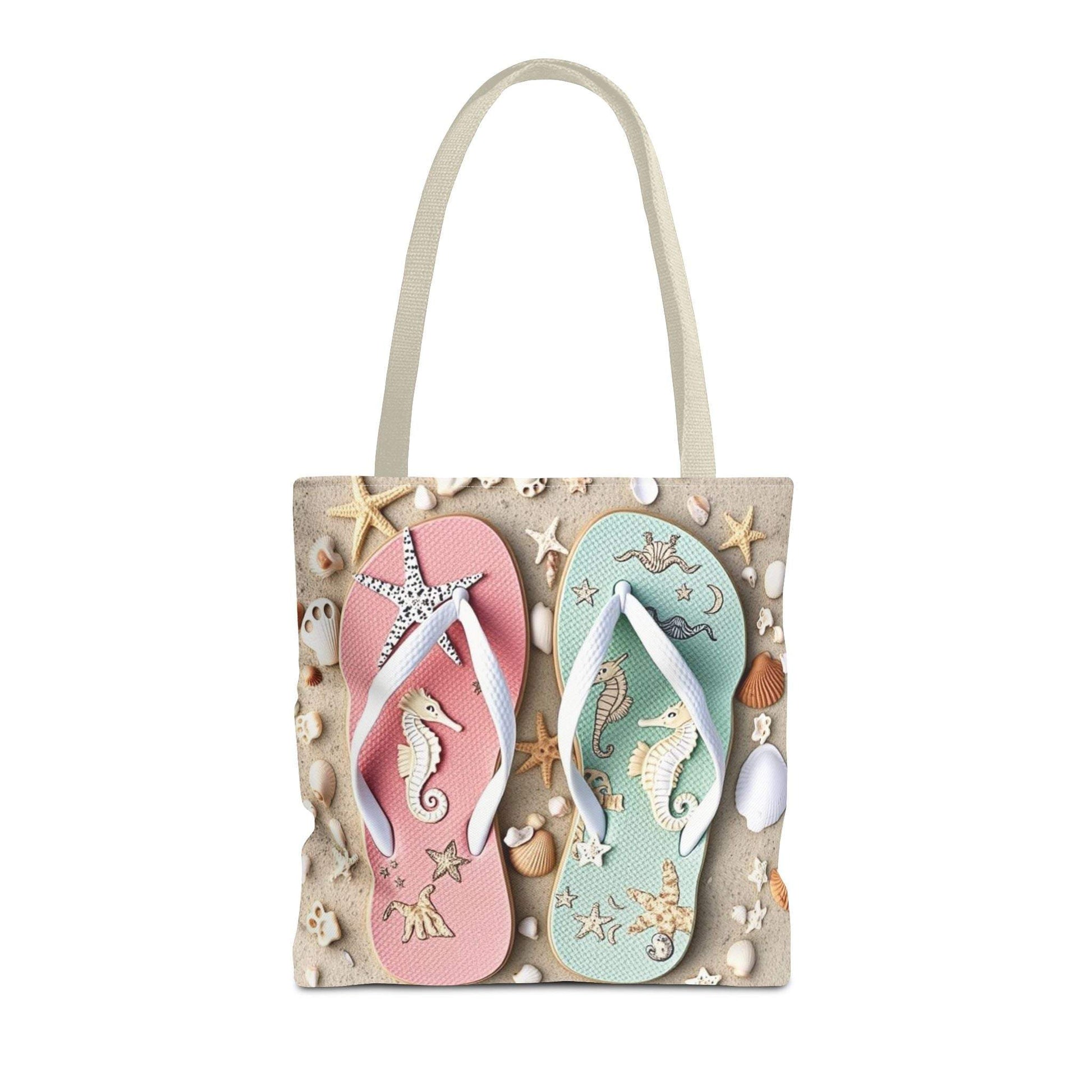 Flip Flop Tote, Casual Shopper Bag, Vacation Carryall, Nautical Style
