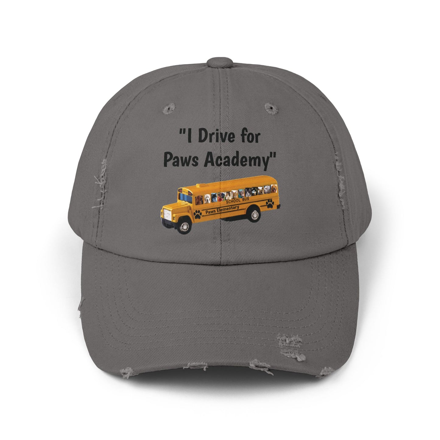 I Drive for Paws Academy Unisex Distressed Cap for Our School Bus Drivers