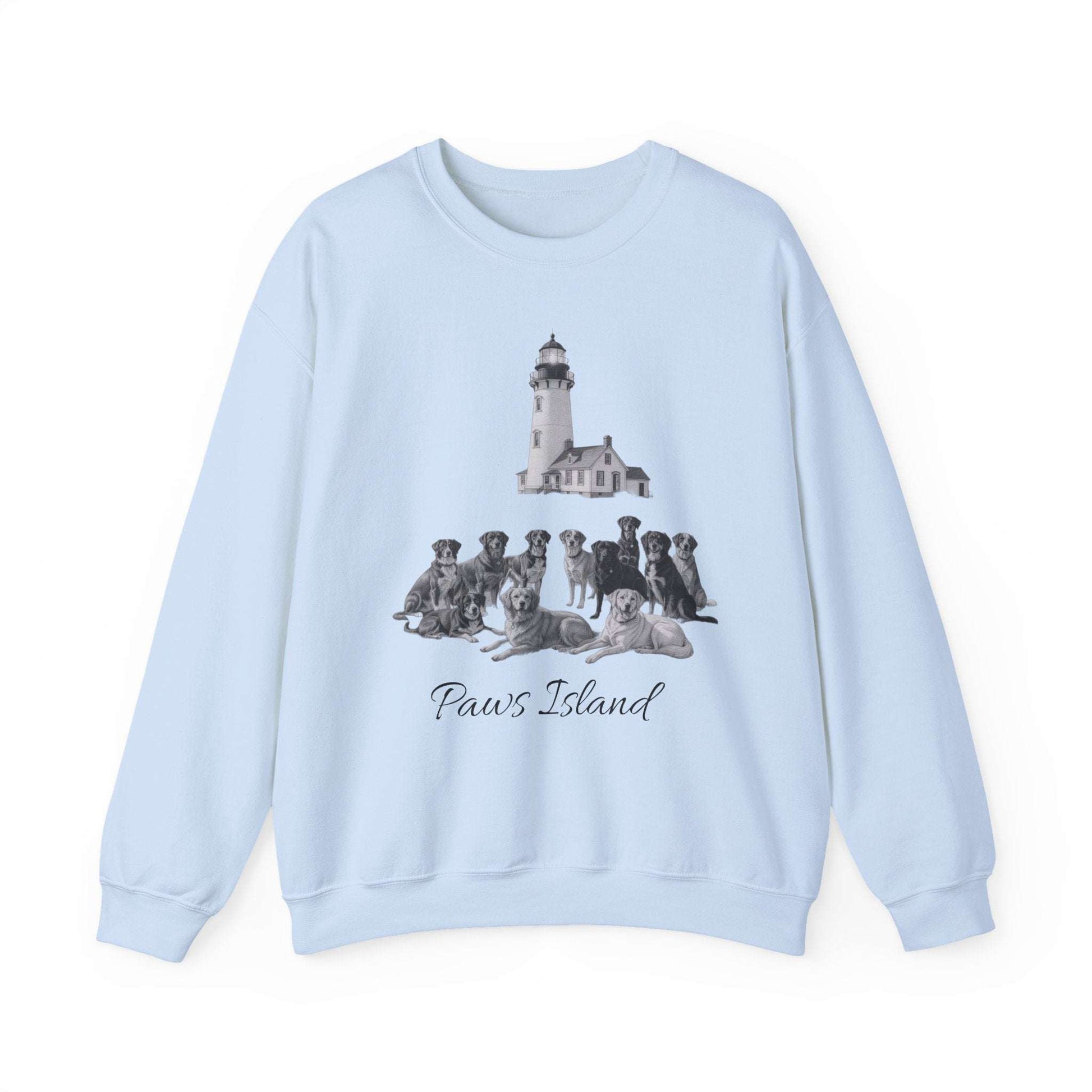 Paws Island Lighthouse Sweatshirt — Coastal Dog Lover Cozy Crewneck