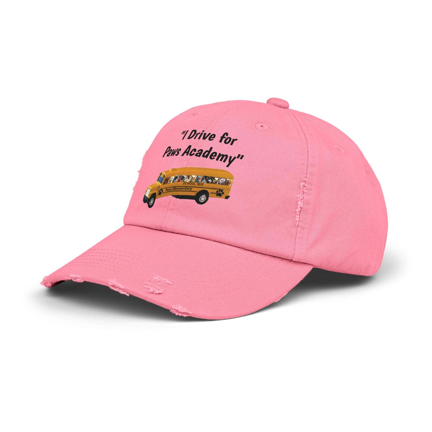 I Drive for Paws Academy Unisex Distressed Cap for Our School Bus Drivers