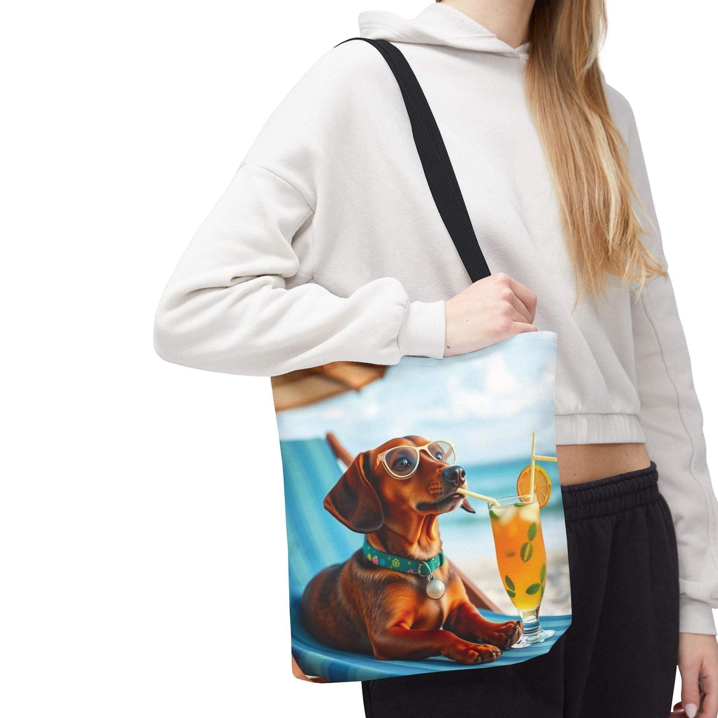 Beach Bag Tote Dachshund Cocktail Beach Summer Carryall