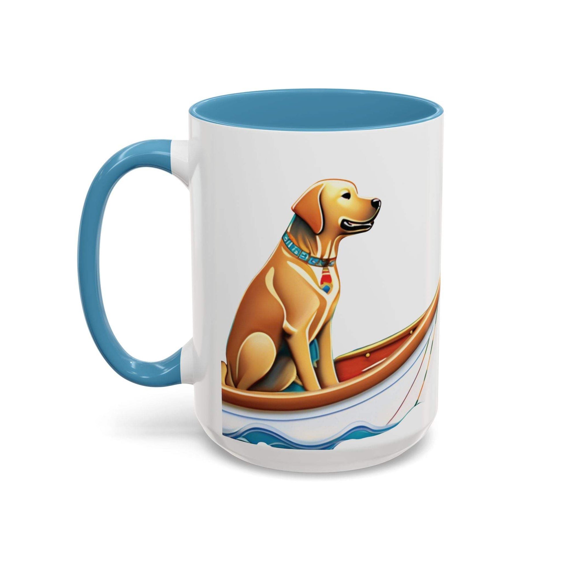 Nautical Dog Lover Coffee Mug with playful design, available in 11oz and 15oz sizes.