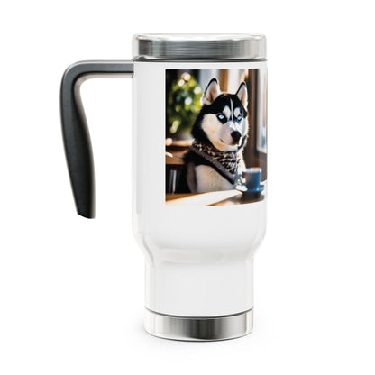 Stainless Steel Travel Mug with Handle, 14oz