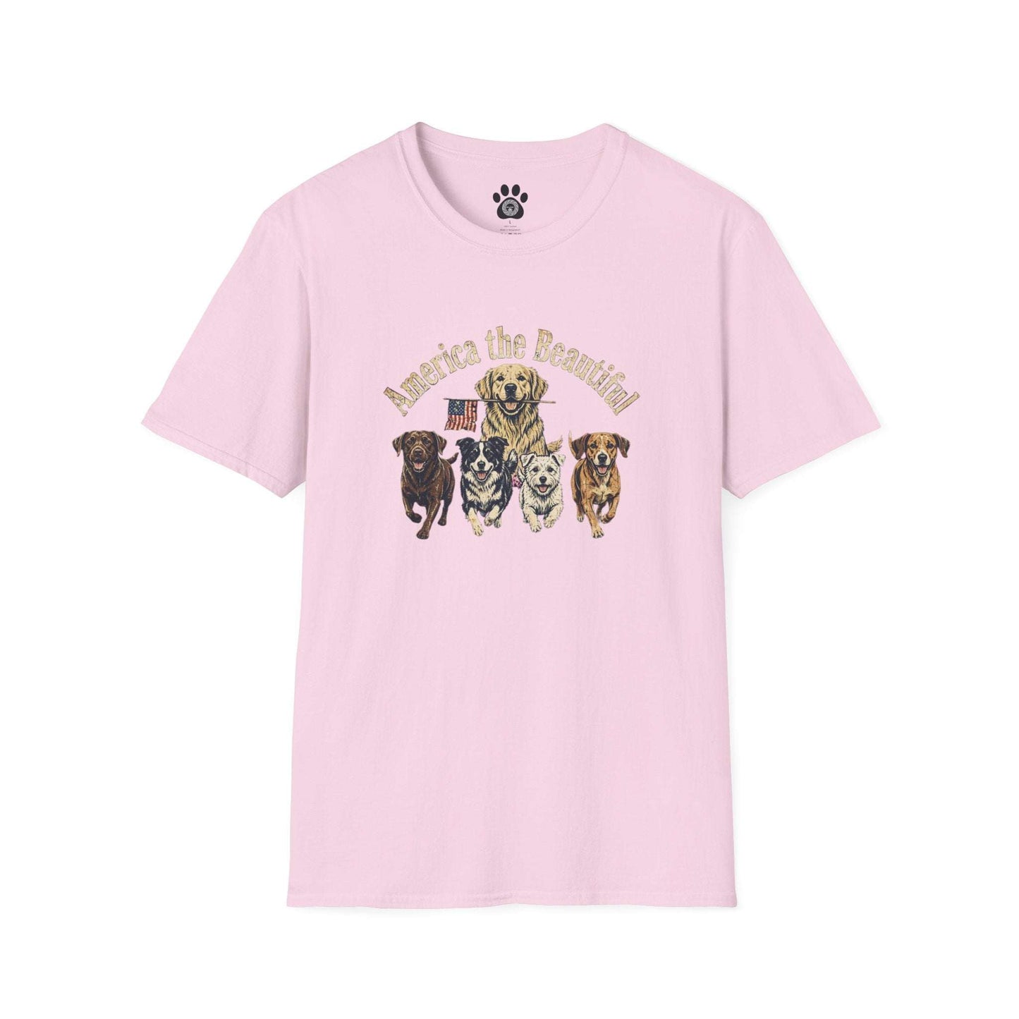 Vintage America the Beautiful unisex soft cotton T-shirt with patriotic graphic and durable crew neck design