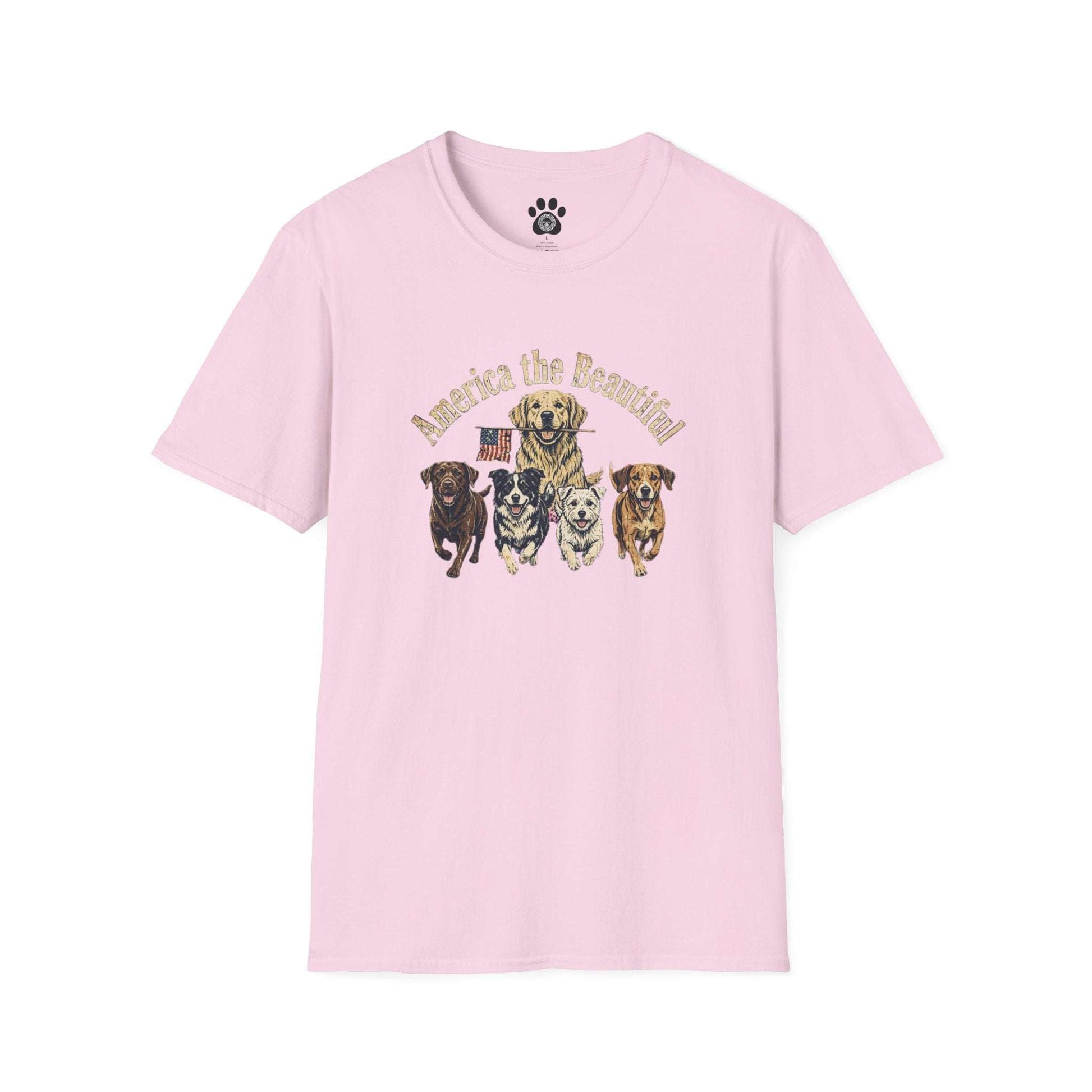 Vintage America the Beautiful unisex soft cotton T-shirt with patriotic graphic and durable crew neck design