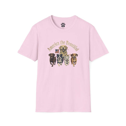 Vintage America the Beautiful unisex soft cotton T-shirt with patriotic graphic and durable crew neck design