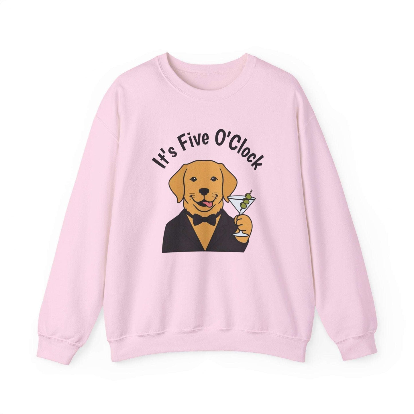 Martini Dog sweatshirt by Skylaki featuring embroidered dog with martini glass on chest