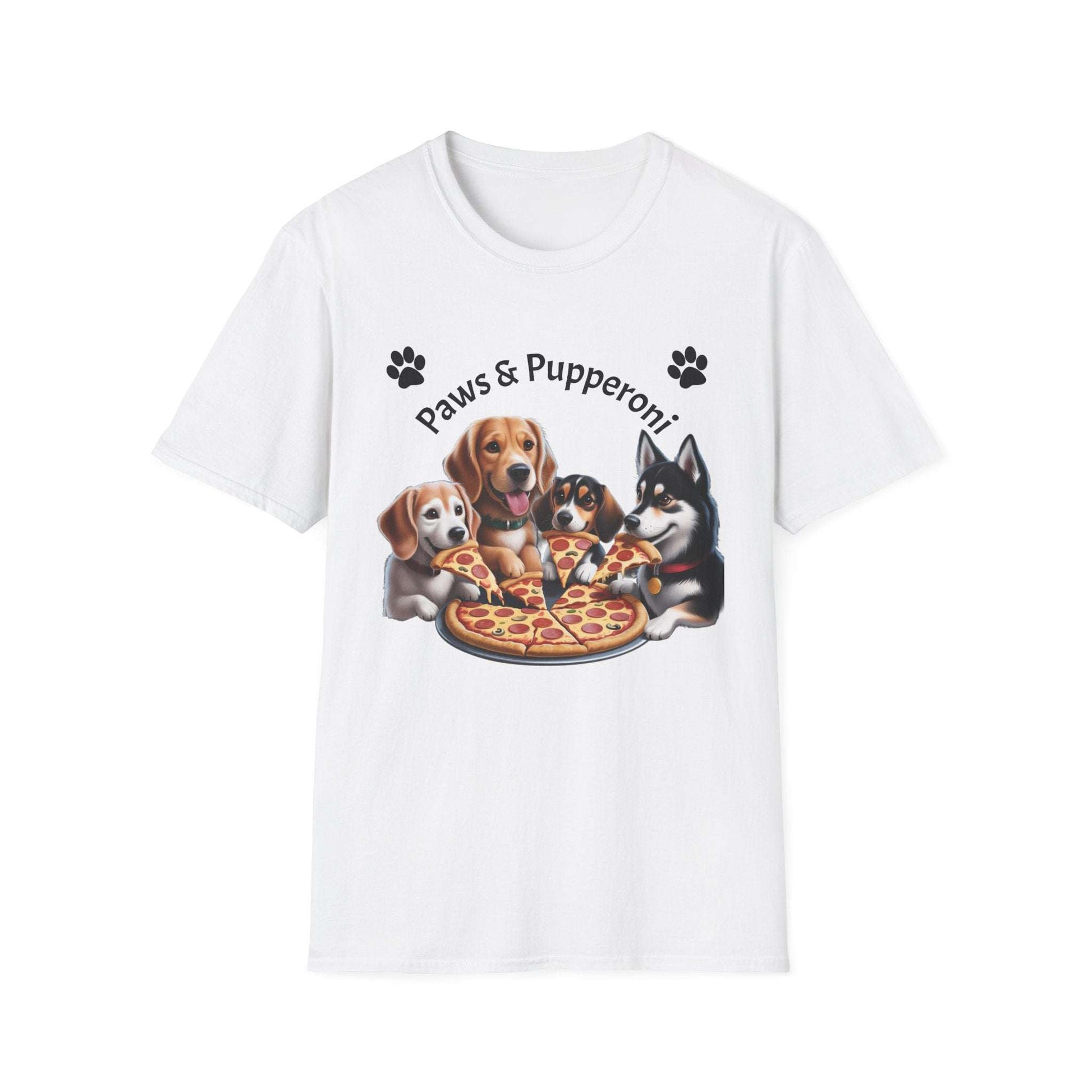 Paws & Pupperoni Pizza T-Shirt Soft Style — Cute Dog Lovers Tee