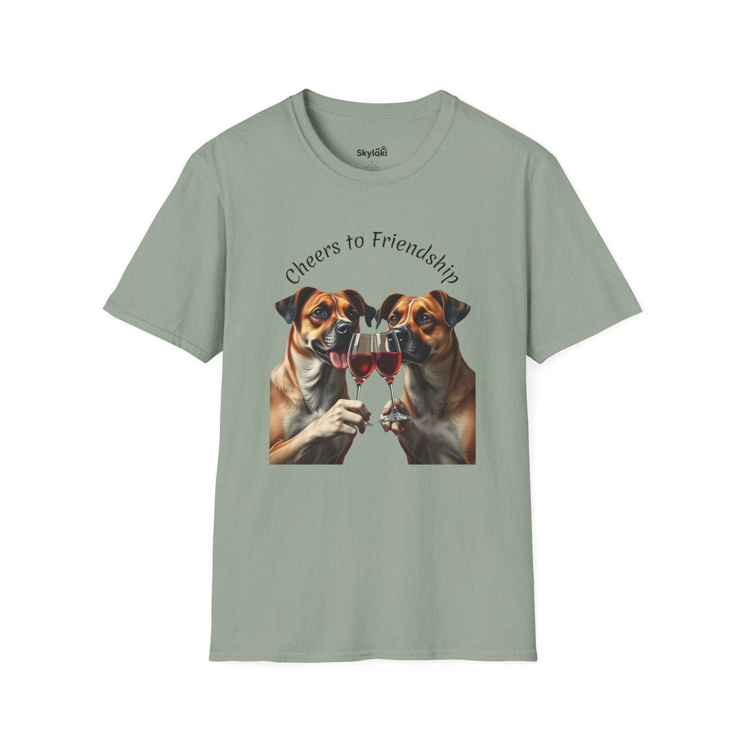 Cheers to Friendship Unisex Softstyle T-Shirt crafted from 100% ring-spun cotton