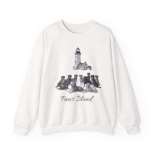 Paws Island Lighthouse Sweatshirt — Coastal Dog Lover Cozy Crewneck