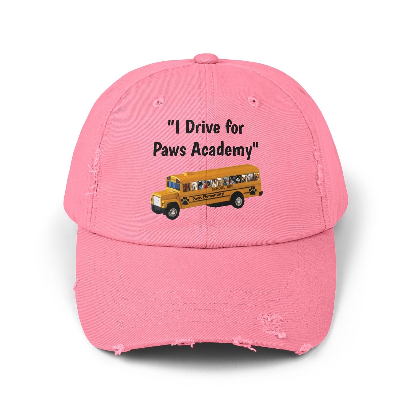 I Drive for Paws Academy Unisex Distressed Cap for Our School Bus Drivers