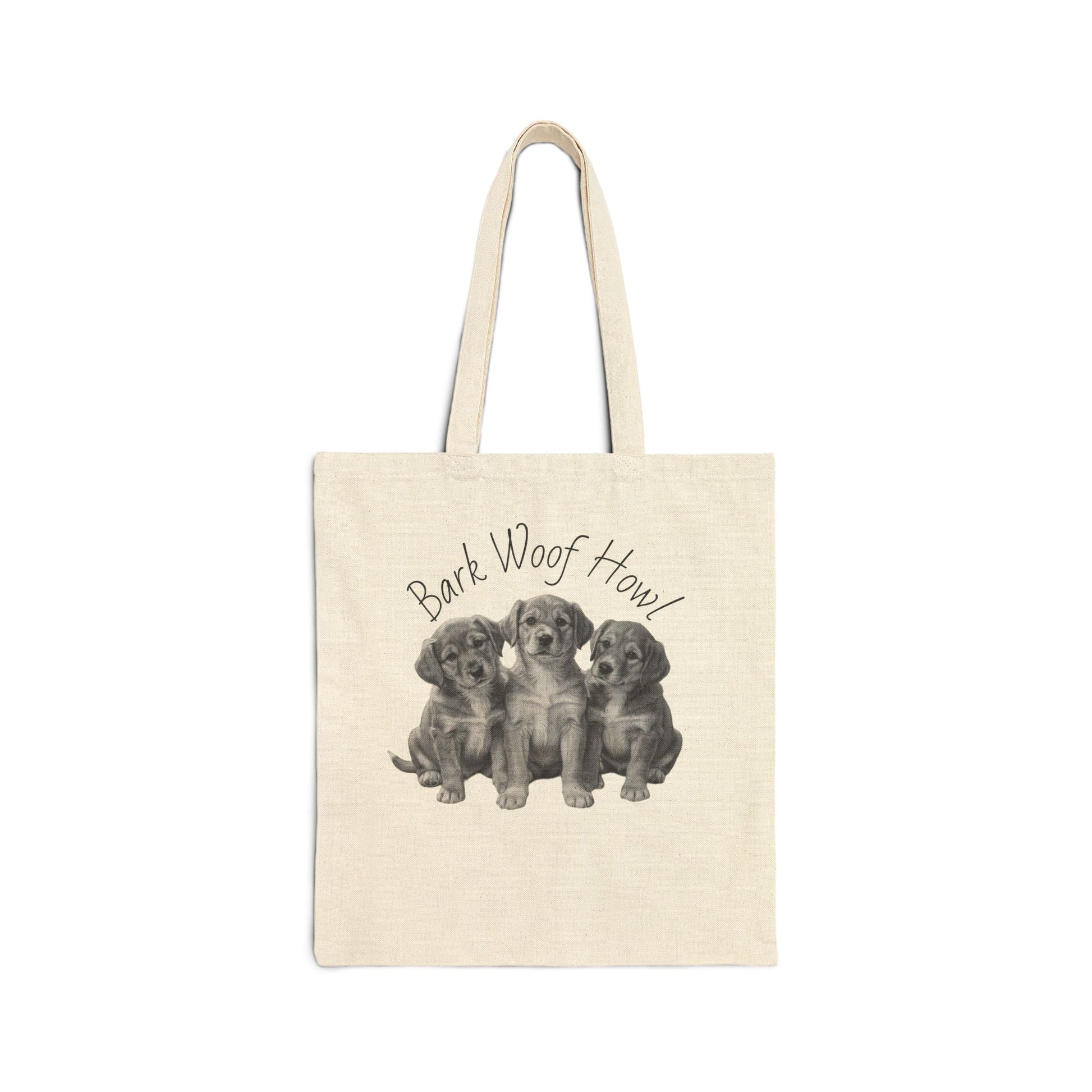 Bark Woof Howl Puppy Tote Bag – Adorable Dog Canvas Bag