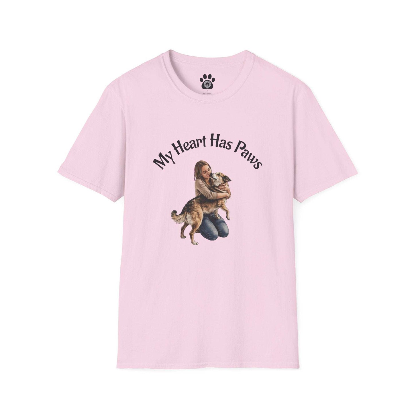 Dog Lover T-Shirt My Heart Has Paws graphic tee soft lightweight cotton Skylaki Brand