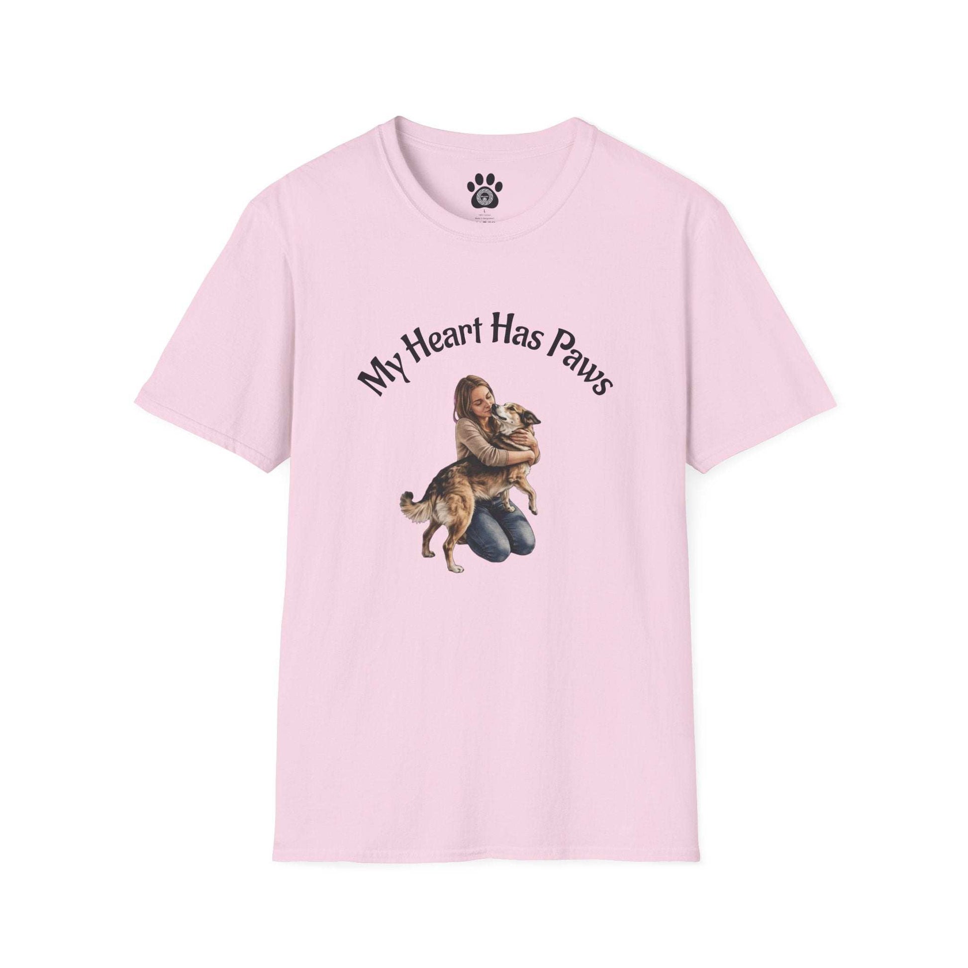 Dog Lover T-Shirt My Heart Has Paws graphic tee soft lightweight cotton Skylaki Brand