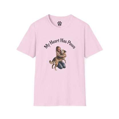 Dog Lover T-Shirt My Heart Has Paws graphic tee soft lightweight cotton Skylaki Brand