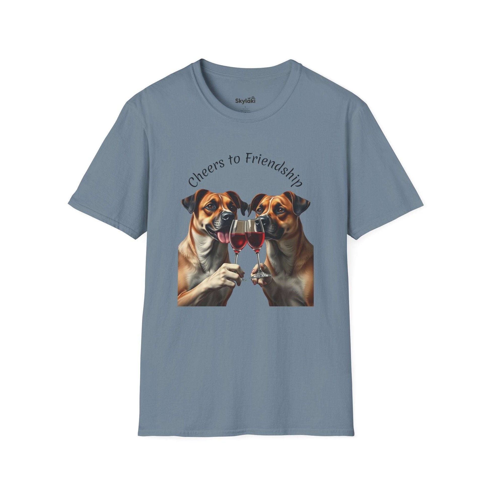Cheers to Friendship Unisex Softstyle T-Shirt crafted from 100% ring-spun cotton