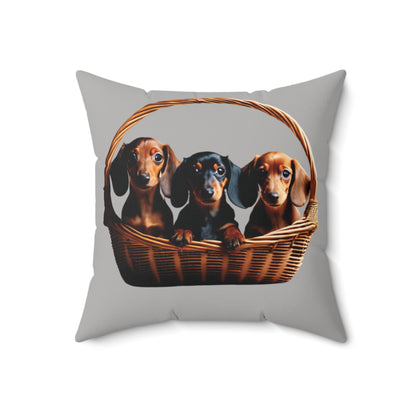 Basket Of Weiners Spun Polyester Square Pillow