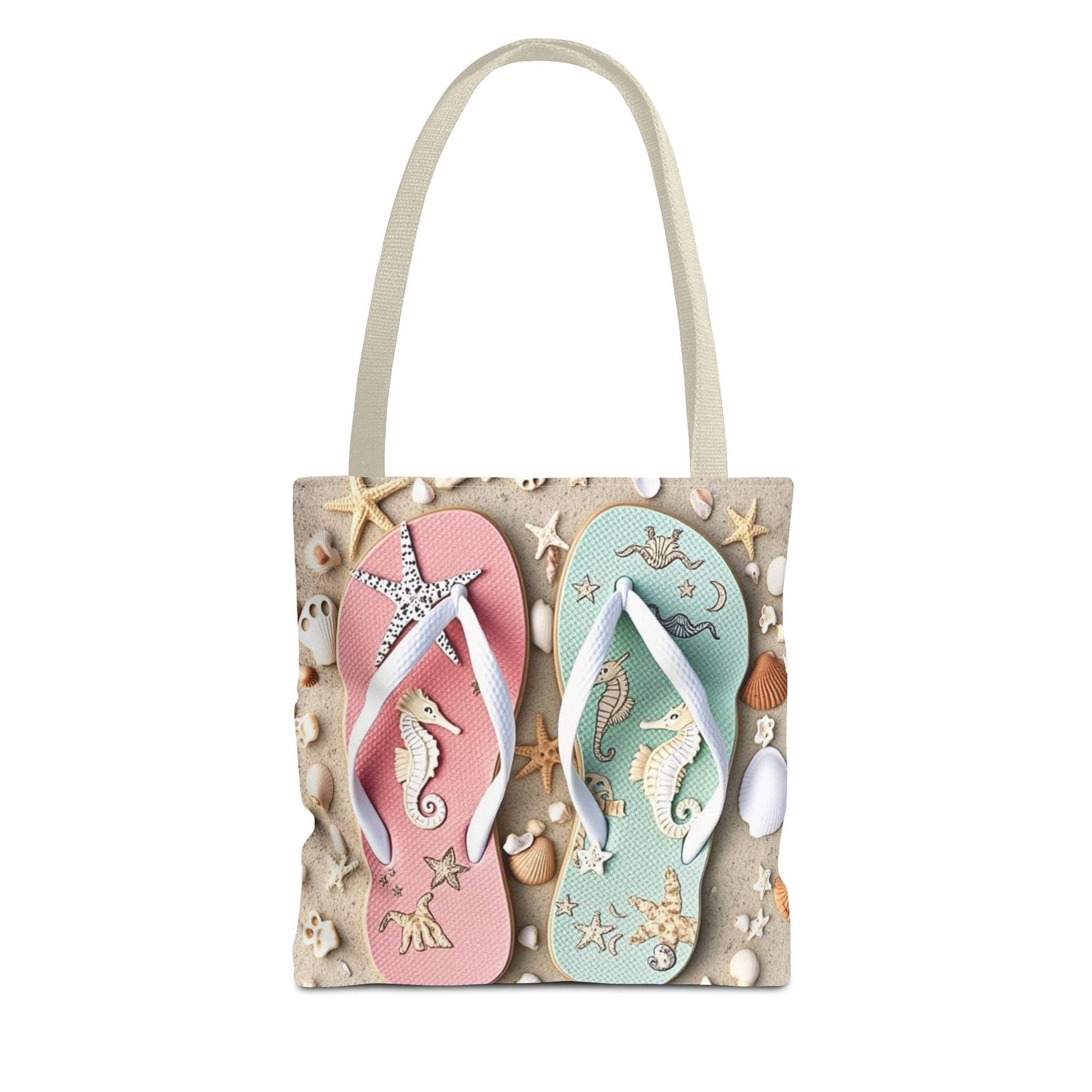 Flip Flop Tote, Casual Shopper Bag, Vacation Carryall, Nautical Style