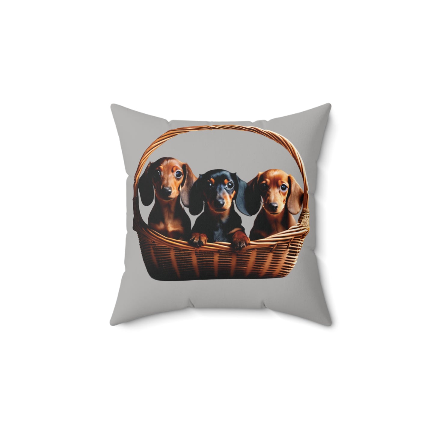 Basket Of Weiners Spun Polyester Square Pillow