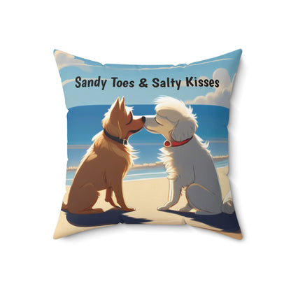 Sandy Toes & Salty Kisses Square Pillow